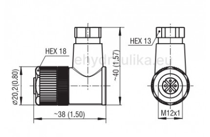 4-kolíkový konektor M12x1 s kablem 5 met