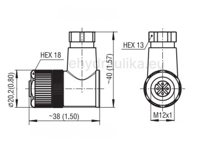 4-kolíkový konektor M12x1 s kablem 5 met